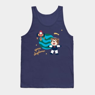 Space monkey or astronaut in a space suit with cartoon style Tank Top